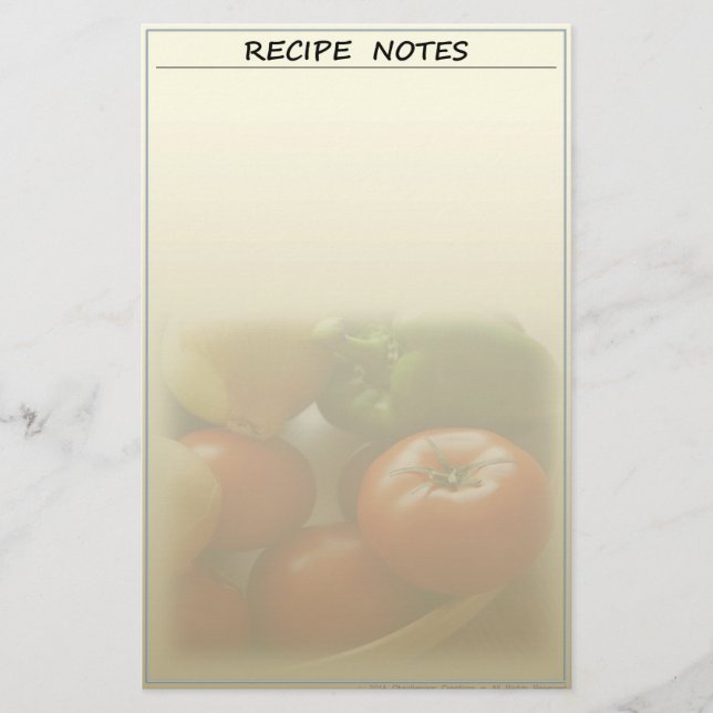 Trädgårdsfräsch recept brevpapper (Framsida)