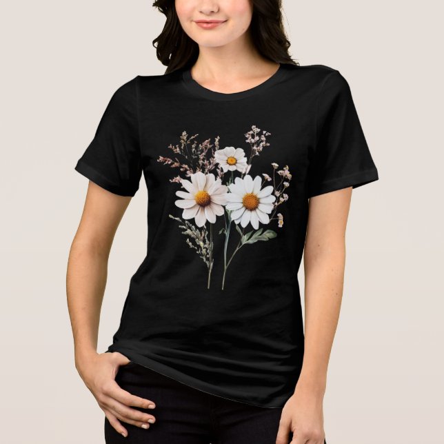 Trädgårdsglädje Bukett av Prästkragar T-shirt (Framsida)