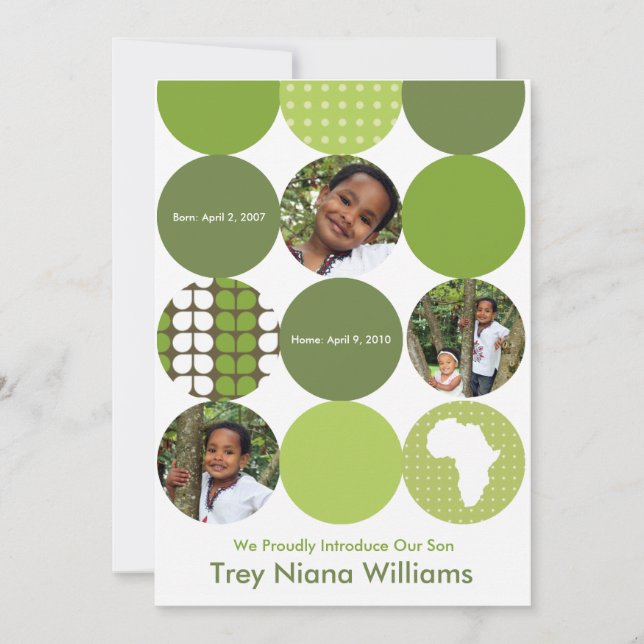 Trädgårdsgröna cirklar meddelande (Framsida)