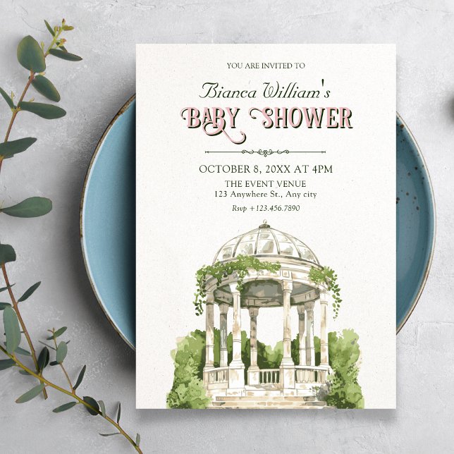 Trädgårdsgrönskande baby shower inbjudningar (Skapare uppladdad)