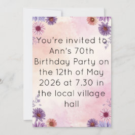 Trädgårdsidyll 70-årsfirande Blomsterlig Tea Party Kort