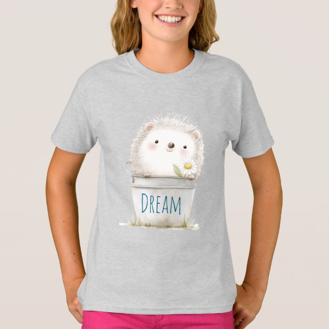 TrädgårdsIgelkott med tusenskönsblomma T Shirt (Framsida)