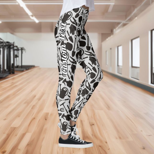 Trädgårdsikoner Silhuettmönster Leggings (Skapare uppladdad)