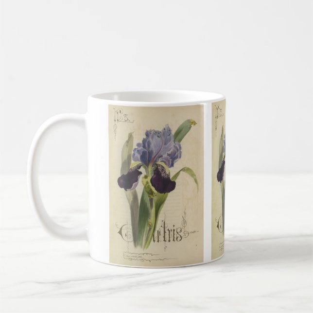Trädgårdsiris av Paul Jerrard Kaffemugg (Vänster)
