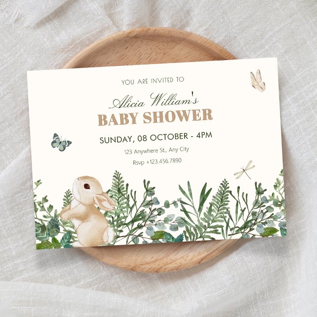 Trädgårdskanin baby shower inbjudningar (Skapare uppladdad)