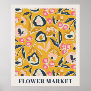 Trädgårdskottar Bläckig Blommig Blommig Marknadsmö Poster