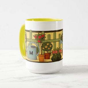 Trädgårdskrukväxter fris i Arts & Crafts-stil Mugg