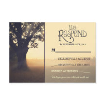 Trädgårdsljus träd rustika bröllop RSVP