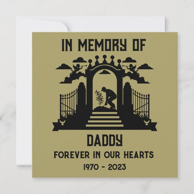 Trädgårdsmässa för begravning till minne kort (Framsida)