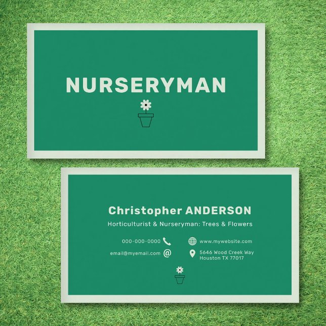 Trädgårdsmästare - Minimalistisk Visitkort (Nurseryman - Minimalist Business Card)