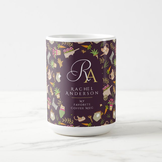 Trädgårdsmästare Monogram Brun Kaffemugg (Center)