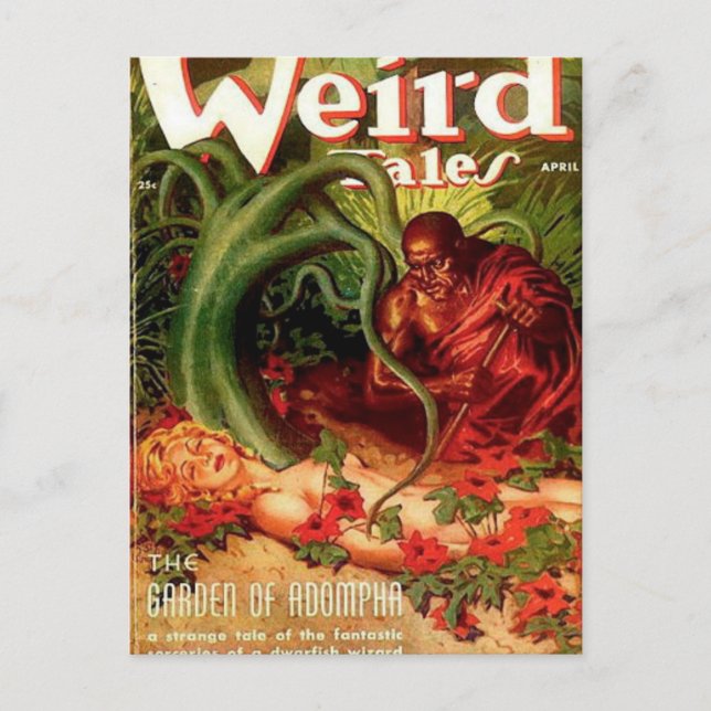 Trädgårdsmästare och sovande kvinna vykort (Framsida)