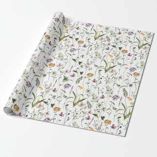 Trädgårdsmönster med vilda blommor  presentpapper