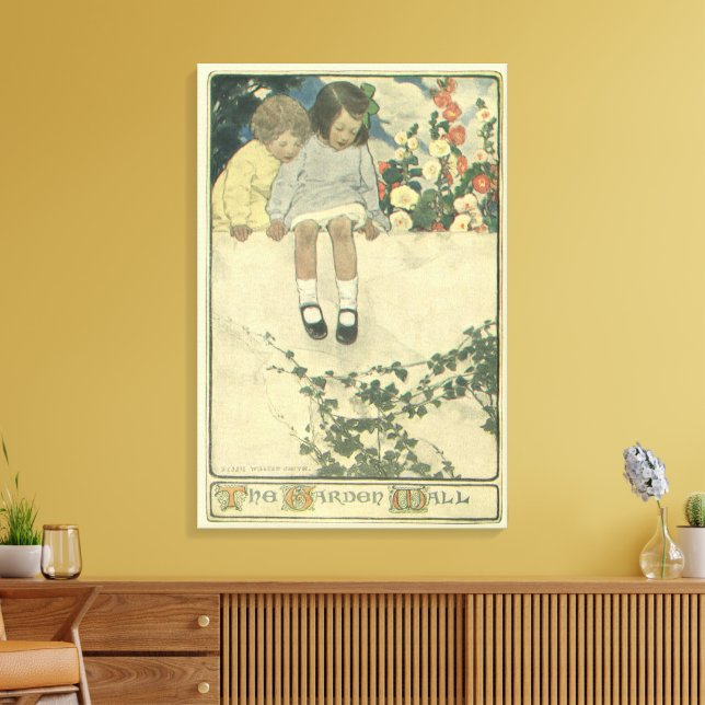 Trädgårdsmuren Jessie Willcox Smith, Vintage Barn Canvastryck (Insitu (Vardagsrum))