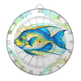 Trädgårdsnämnd - Vattenfärgsserie: Angelfish Darttavla