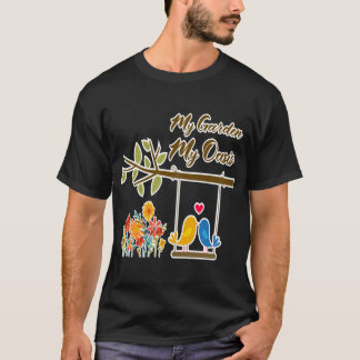 Trädgårdsoas Snygga Fåglar På Gungställning Romant T Shirt