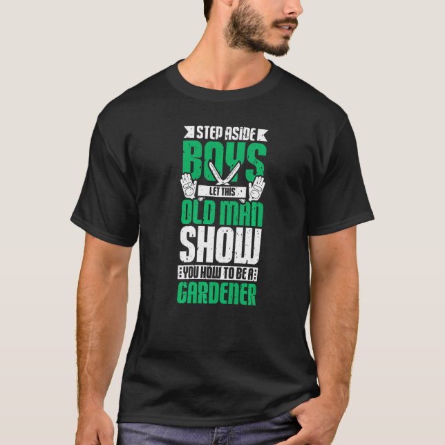 Trädgårdsodlande gubbe t shirt (Framsida)