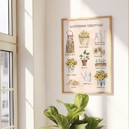 Trädgårdsodling Viktiga Solsicker Trädgårdsredskap Poster