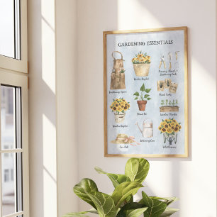 Trädgårdsredskap Solros Trädgårdsverktyg Blå Poster