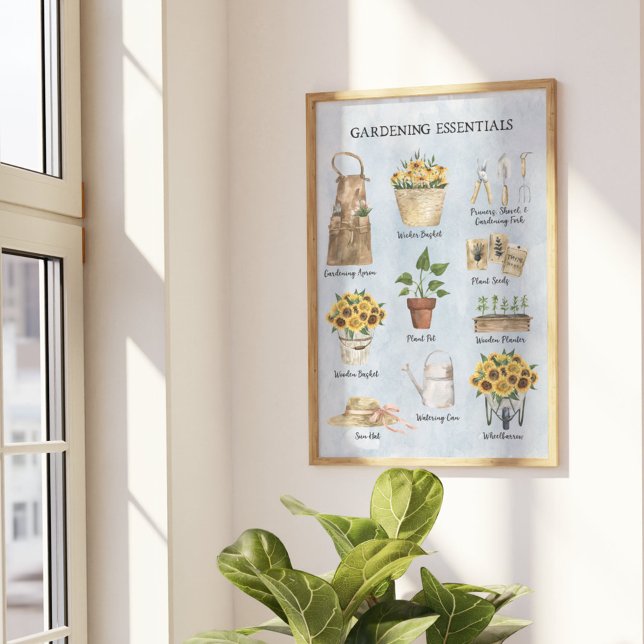 Trädgårdsredskap Solros Trädgårdsverktyg Blå Poster (In situ)