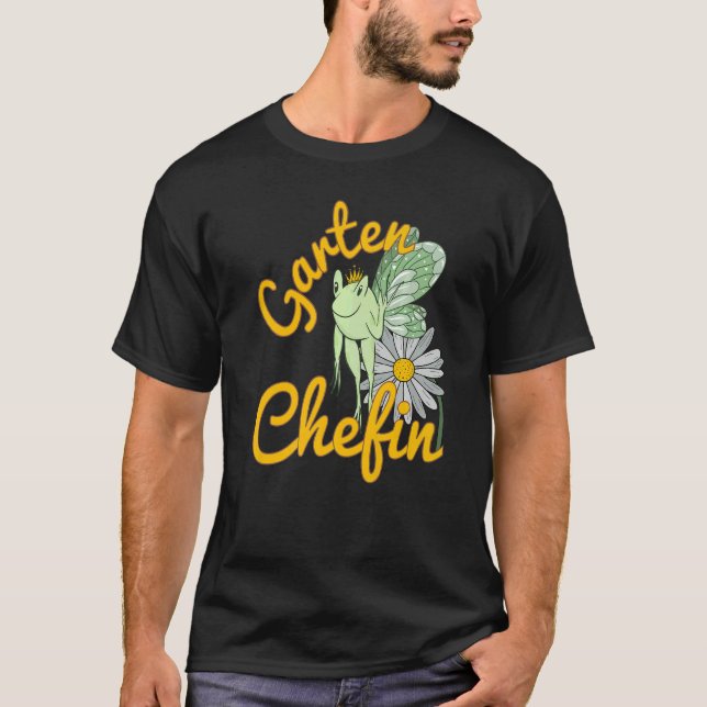 Trädgårdssägande Trädgårdschef Groda Alv Med Blomm T Shirt (Framsida)