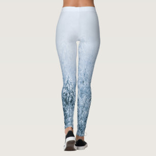 Trädgårdsskog i snö i dimma leggings
