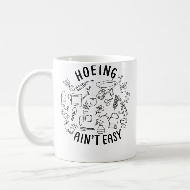 Trädgårdsskötsel är inte lätt Roliga trädgårdströj Kaffemugg (Vänster)