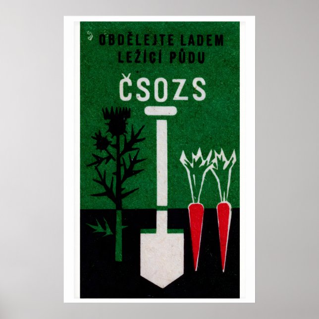Trädgårdsskrubb Matchbox Art Print, Tjeckisk Vinta Poster (Framsidan)