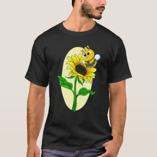 Trädgårdssolsikke Söt Bina Gul Blomma Hippie Sol T Shirt