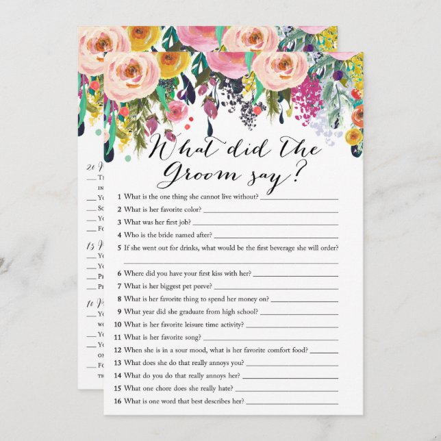 Trädgårdsspel, 2 x Möhippa, spel, 5 x 7 Inbjudningar (Fram/baksida)