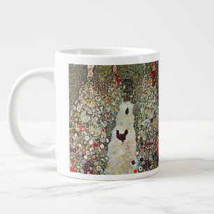 Trädgårdsstig med hönor, Gustav Klimt, Art Nouveau Jumbo Mugg