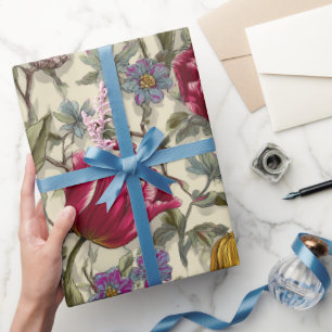 Trädgårdsstil Flerfärgad Tulpan Elfenbensblommig M Presentpapper