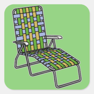 Trädgårdsstol Chaise Loungestol Fyrkantigt Klistermärke