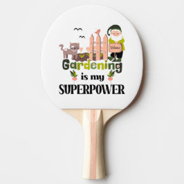 Trädgårdssuperkraft, söt trädgårdsmästare pingisracket