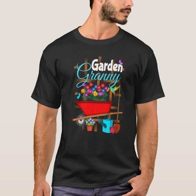 TRÄDGÅRDSTANT Trädgårdsodlande Mormor Plantering T Shirt (Framsida)