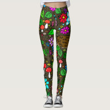 Trädgårdsteckning Leggings