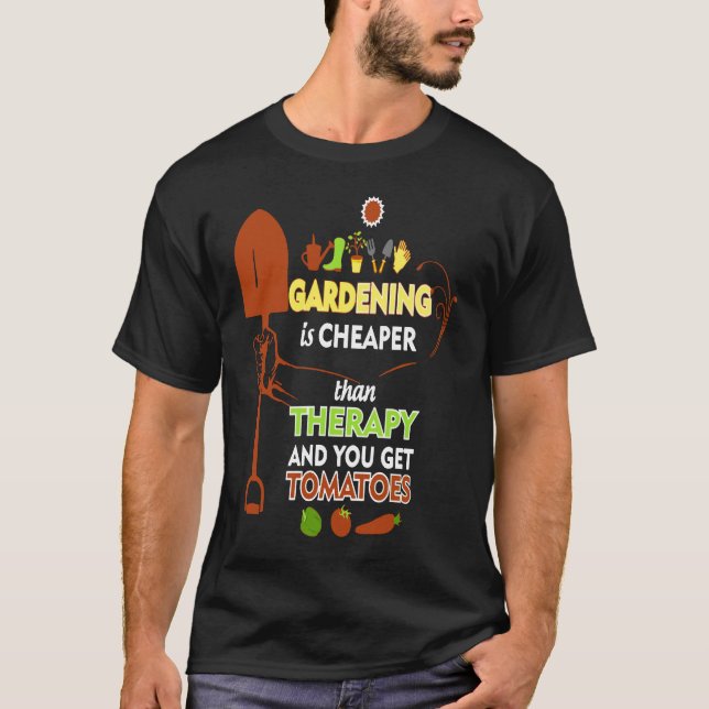 Trädgårdsterapi Tomater T Shirt (Framsida)