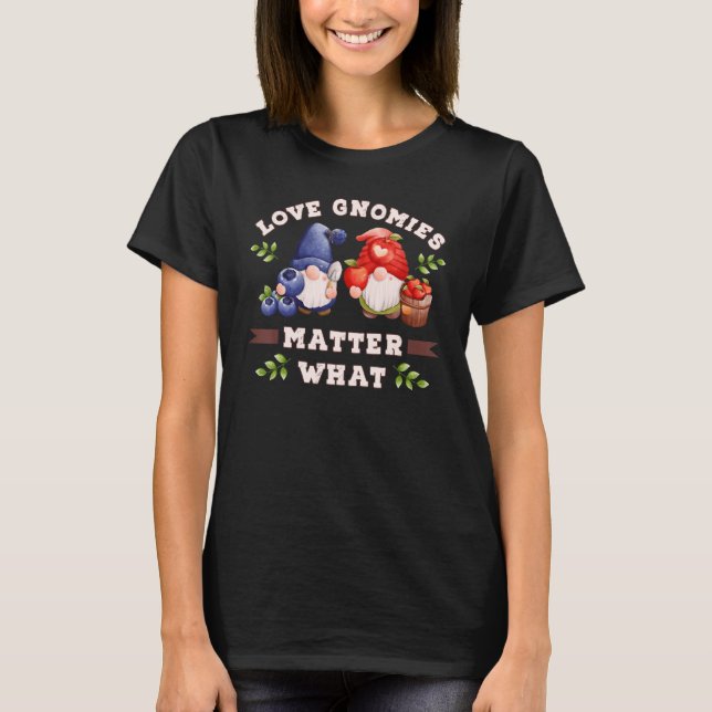 Trädgårdstomtar  tomtar med blåbär och äpplen t shirt (Framsida)