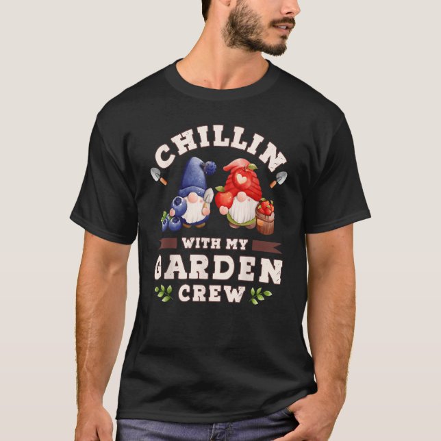 Trädgårdstomtar tomtar med blåbär och äpplen t shirt (Framsida)