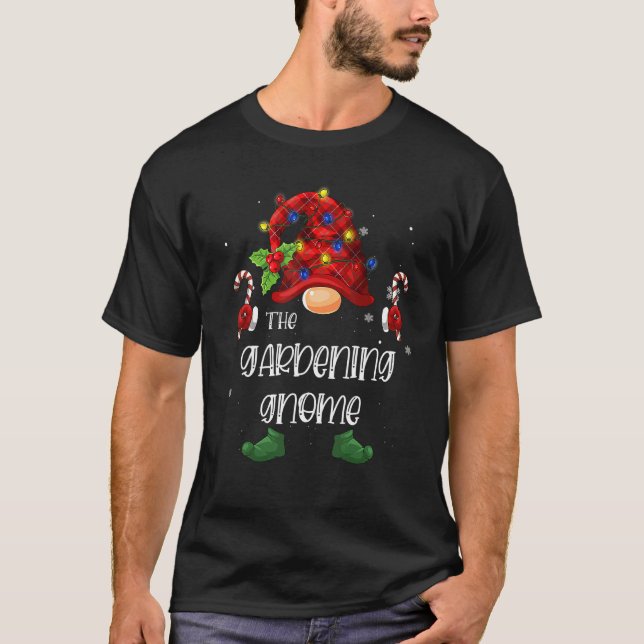 Trädgårdstomte Buffalo-rutig julgran L T Shirt (Framsida)