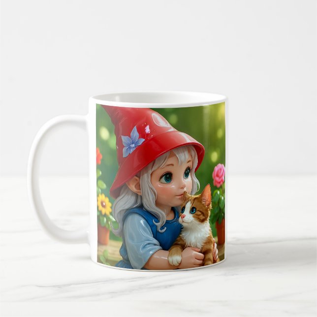 Trädgårdstomte Katt  Kaffemugg (Vänster)