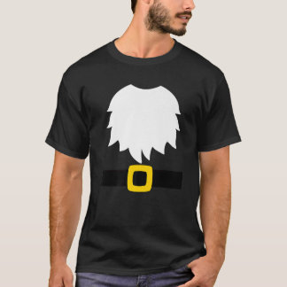 Trädgårdstomte kostym Vit skägg och bälte med buc T Shirt