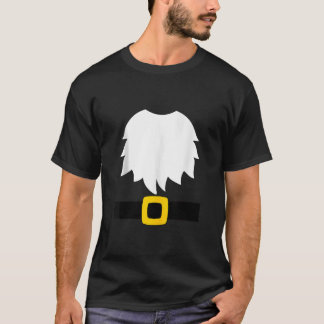 Trädgårdstomte kostym Vit skägg och bälte med buc T Shirt