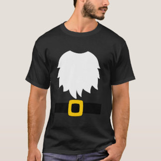 Trädgårdstomte kostym Vit skägg och bälte med byge T Shirt