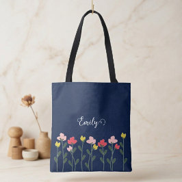 Trädgårdstote Bag, Vild Blomma Tote Bag Tygkasse