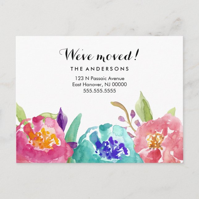 Trädgårdsvattenfärg Meddelande Vykort (Framsida)