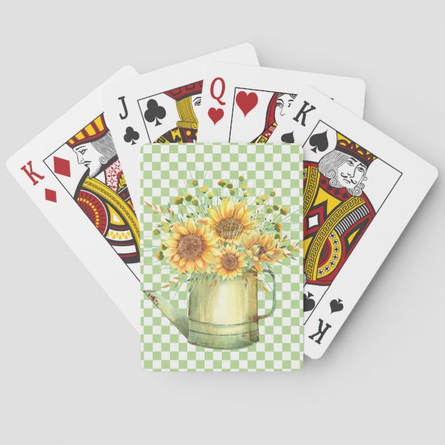 Trädgårdsvattningskanna Solrosor  Casinokort (Baksidan)
