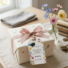 Trädgårdsvildblomma tack Examensfest present Presentetikett