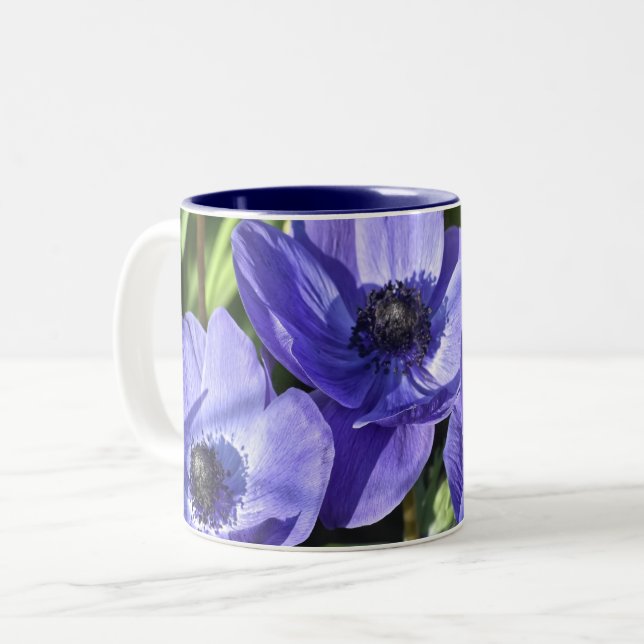 Trädgårdsvioletta blommor kaffemugg (Framsida vänster)