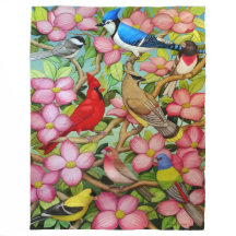 Trädgårdvildfåglar i Dogwoodullfilt